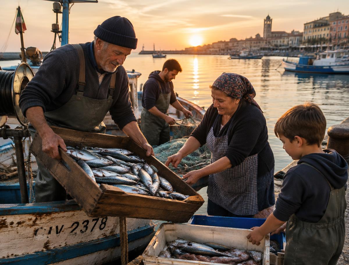 Pescatori al porto di Civitanova Marche